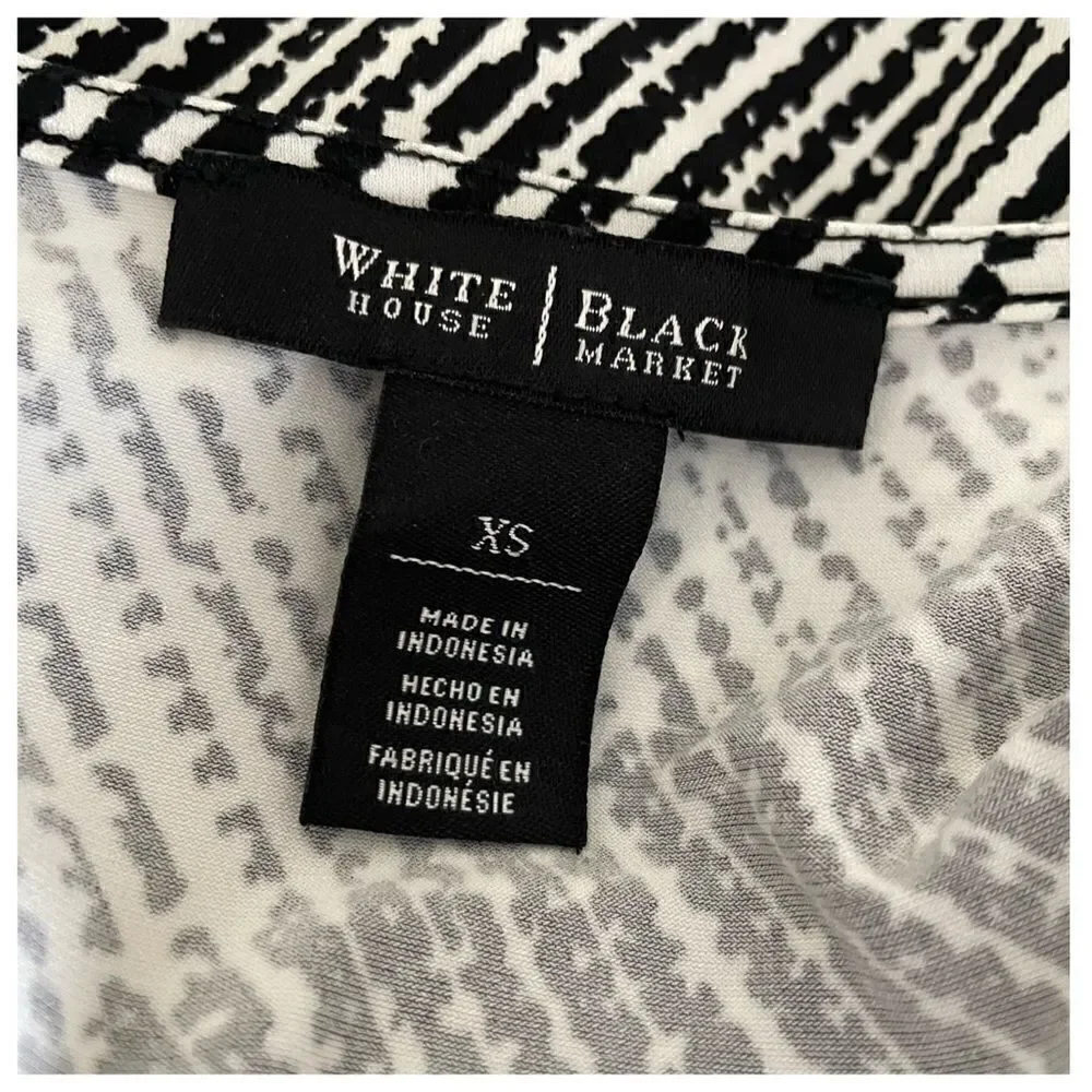 White House Black Market Sleeveless Wrap Printed Top Workwear XS